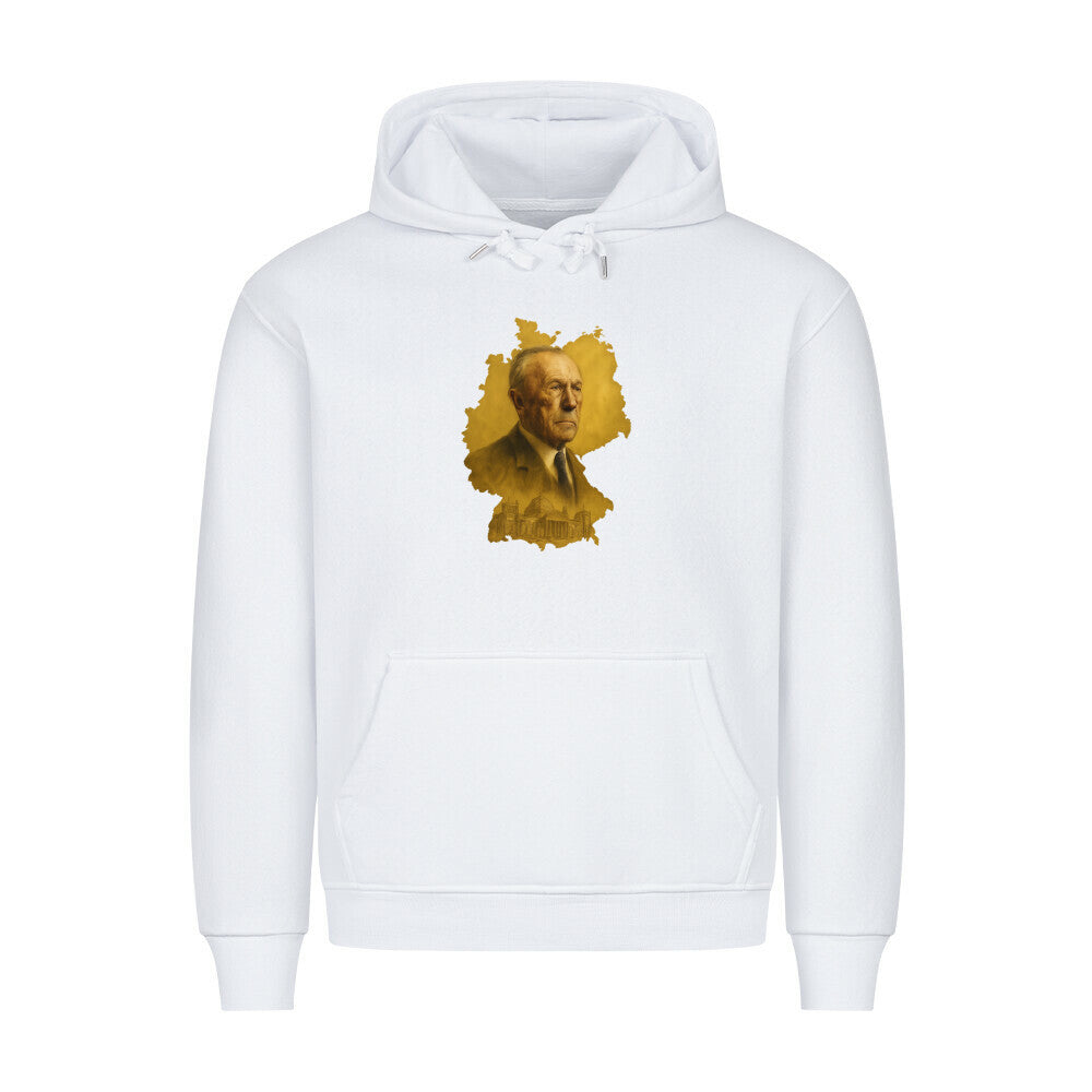 Hoodie von Pelasgia mit "Vater der Republik" Druck, bequeme Passform, schwarzer Stoff, lässiger Look, ideal für Alltag und Freizeit