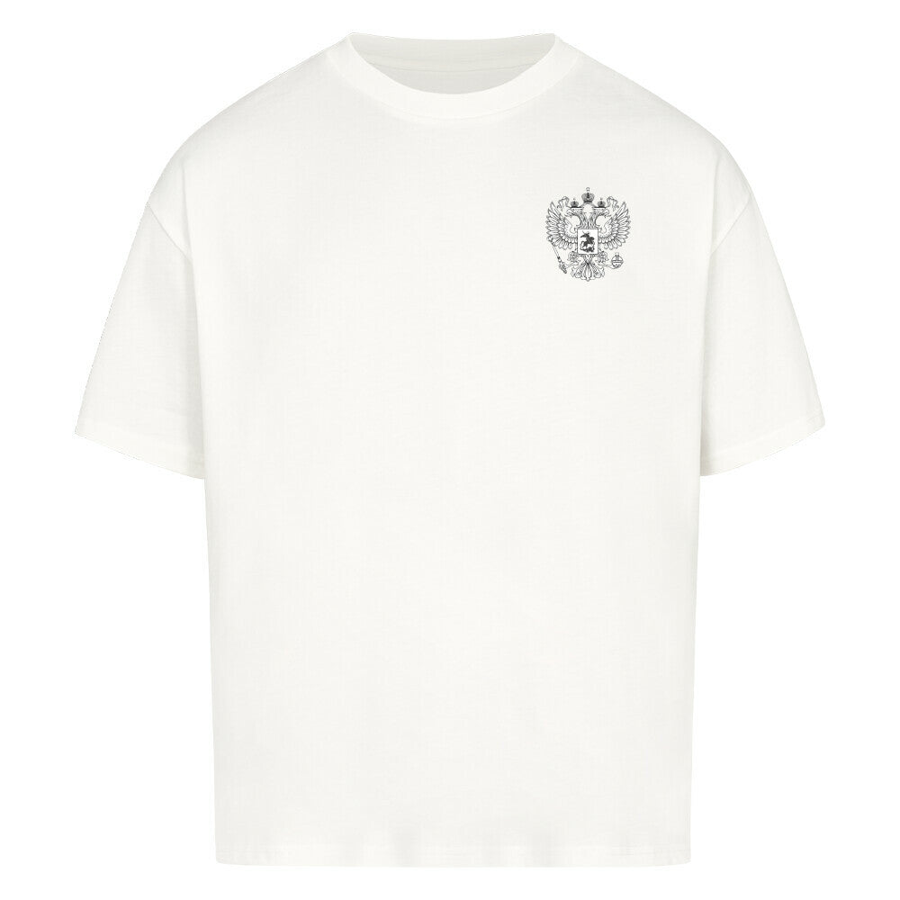 Pelasgia Oversized T-Shirt mit Russland-Design, bequemes locker sitzendes Shirt aus weichem Stoff, frontales Russland-Print.
