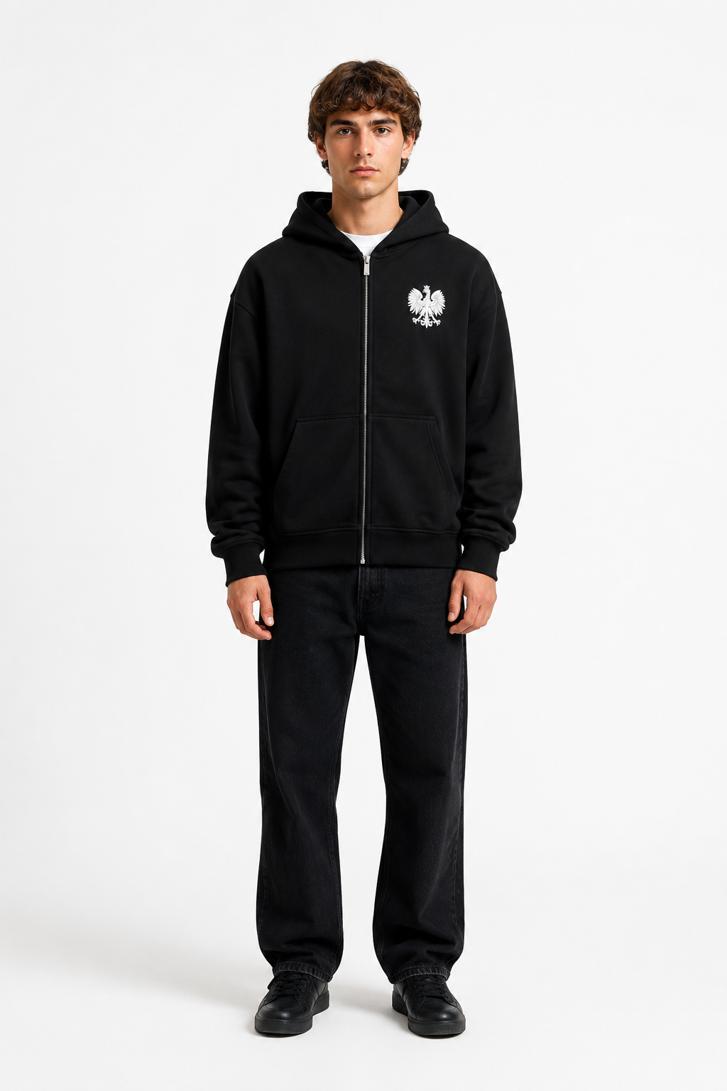 Polen Zip-Hoodie von MarketPrint, bequemer Kapuzenpullover mit Reißverschluss, ideal für Freizeit und casual Looks.