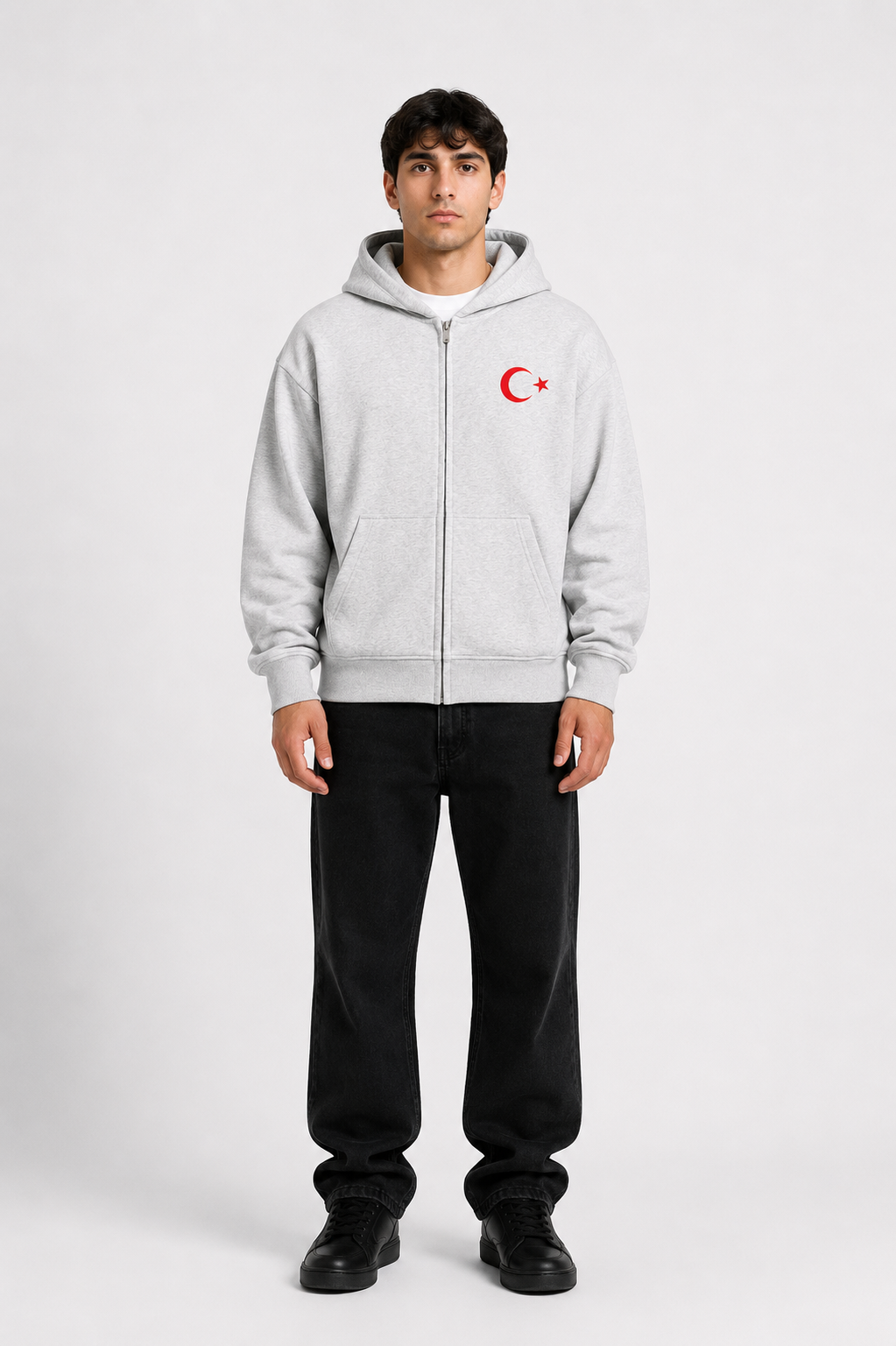 Hoodie von Pelasgia mit Türkei-Design, bequemer Zip-Hoodie aus weichem Stoff, detailreiche Grafik auf der Vorderseite