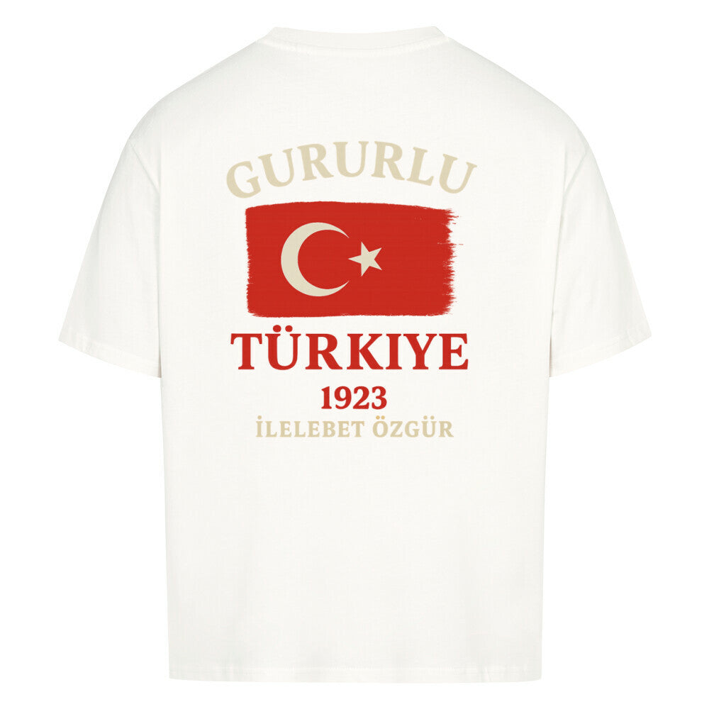Lässiges türkisches T-Shirt von Pelasgia mit 1923-Design, oversized Passform, bequemes Baumwollmaterial, detailreich bedruckt