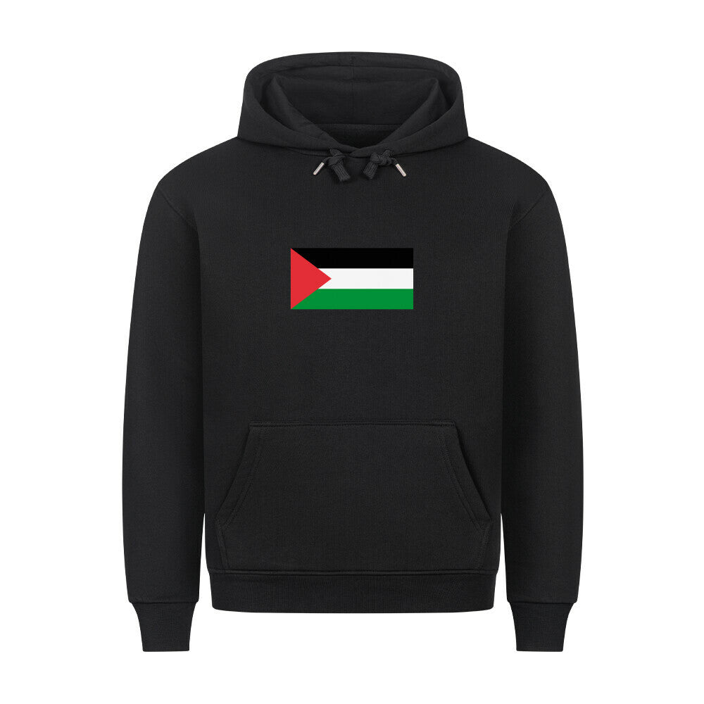 Grauer Pelasgia Hoodie mit Palästina-Design, bequemer Pullover aus weichem Material, formlos und lässig für angenehmen Tragekomfort