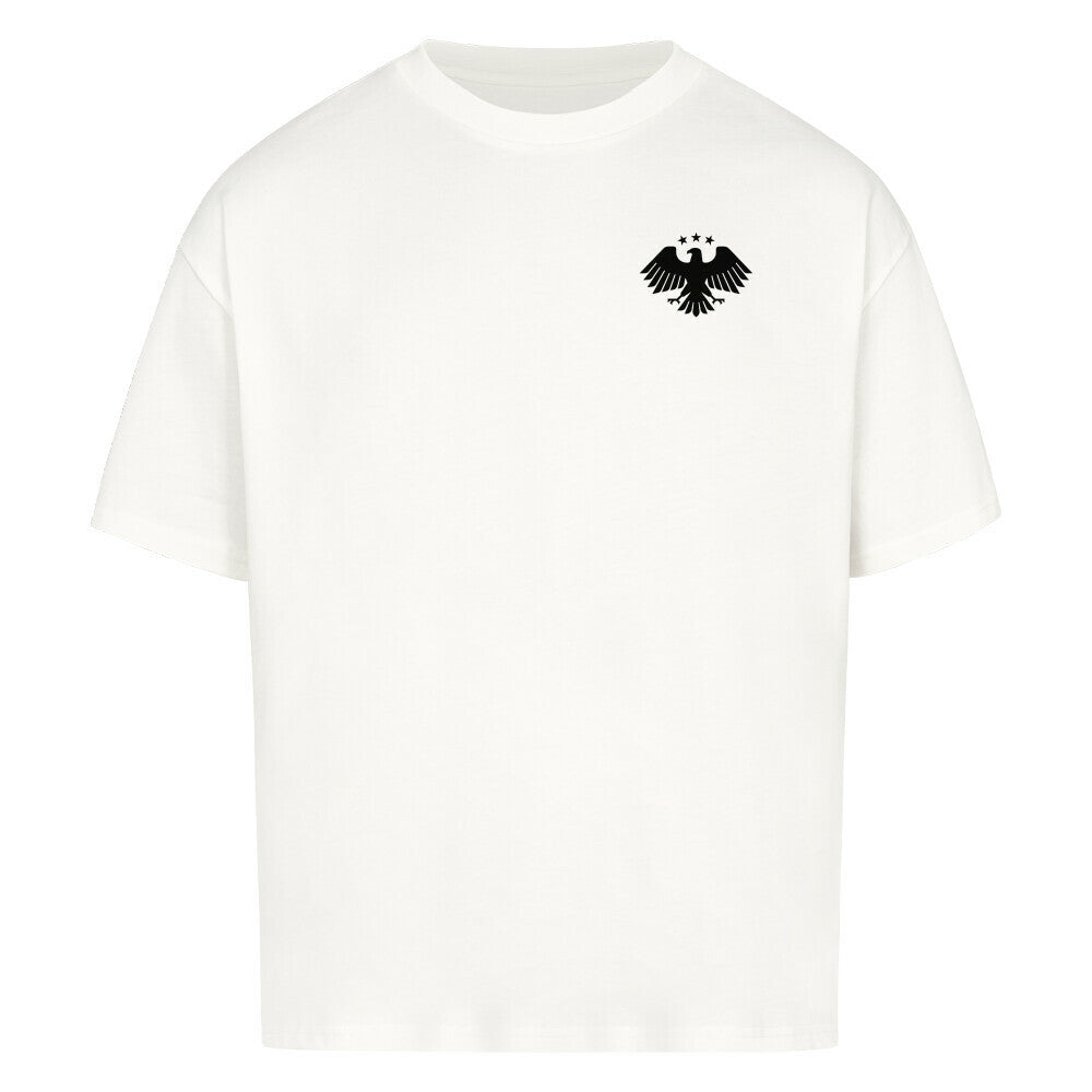 Helles Oversized T-Shirt von Pelasgia mit Syrien-Design, lockerer Schnitt und weicher Baumwolle, auf weißem Hintergrund.