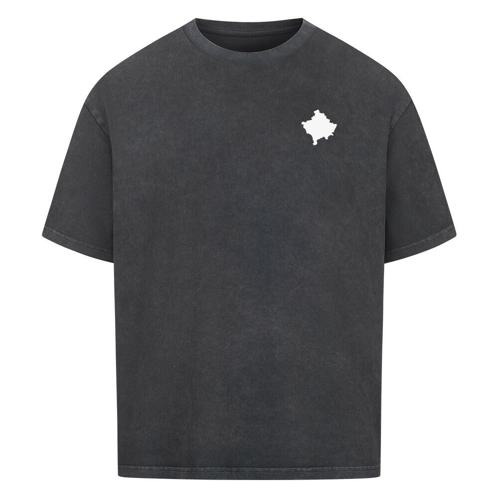Großes Pelasgia Kosovo T-Shirt aus Baumwolle, bequeme Passform, weißes Shirt mit Kosovo-Print, modisches Oversized Design